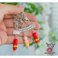 Брелоки для троих друзей "Best Friends Forever Карамель". Цена за набор